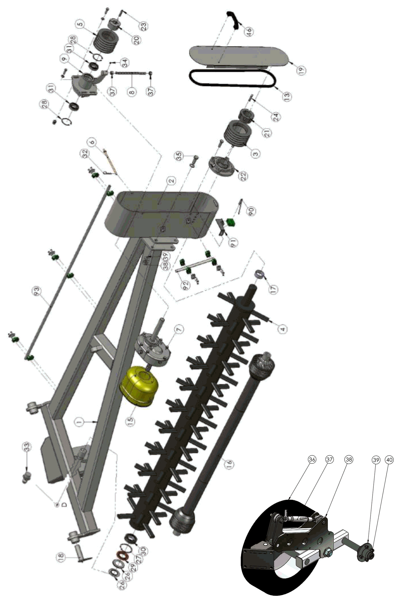 Rotor (zespół rotora) (Rotor) — rysunek złożeniowy